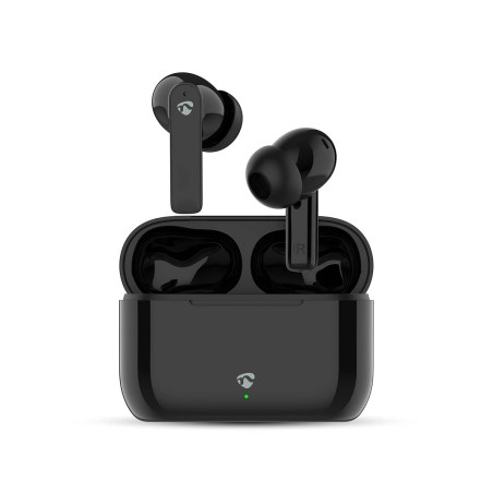 casti bluetooth in-ear nedis  redare pana la 24 ore  enc  control vocal  carcasa de incarcare  negru