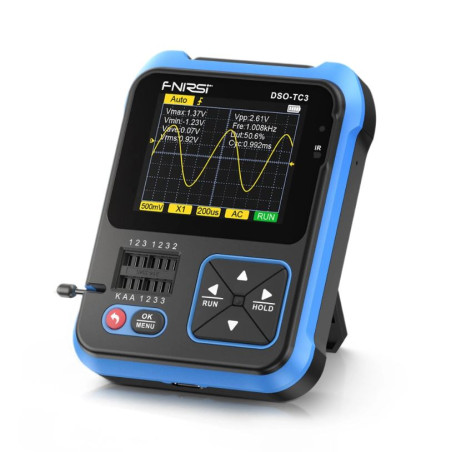 osciloscop digital portabil cu generator de semnale  tester tranzistori  10ms/s  500khz  fnirsi dso-tc3 h