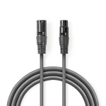 cablu digital xlr 3-pini tata - xlr 3-pini mama  5m  gri  nedis