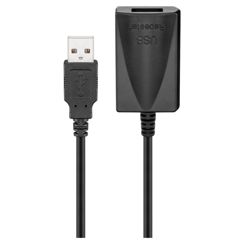 cablu extensie usb 2.0 a tata - usb 2.0 a mama activ  5m  negru  goobay