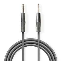 cablu audio stereo 6.35 mm tata - 6.35 mm tata 5m gri nedis