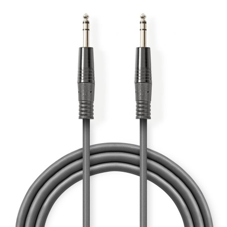 cablu audio stereo 6.35 mm tata - 6.35 mm tata 5m gri nedis