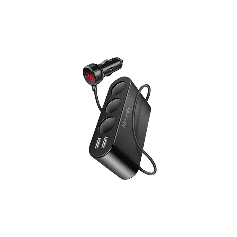adaptor priza auto 3cai + 2xusb 2.4a