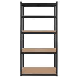 raft metalic 5 polite 750kg mdf 180x90x40 negru rebel