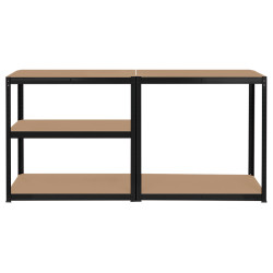 raft metalic 5 polite 750kg mdf 180x90x40 negru rebel