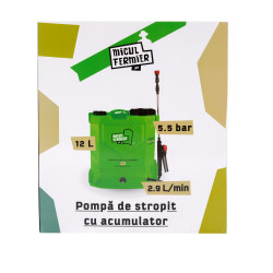 pompa de stropit cu acumulator, micul fermier 12l