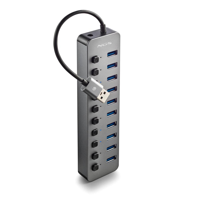 hub usb 3.0 cu 10 porturi si alimentator ihub10  ngs