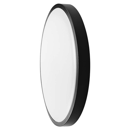 plafoniera led 18w ip44 6500k alb rece - negru