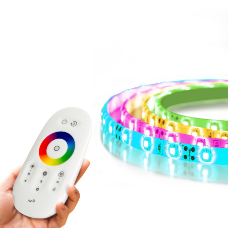 banda led rgb - "magiccontrol" - 5 m - peste 100 de programe, telecomanda tactila - ip65