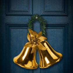 decor de craciun - clopotel- culoare aurie