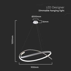 candelabru led dimabil 48w 3000k 80x120cm - alb