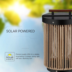 lampa solara 2.4w 3000k ip65 - negru/maro