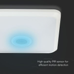 plafoniera led 12w ip20 senzor de miscare 3in1 - alb