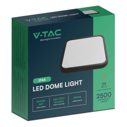 plafoniera led 24w 6500k ip44 - negru       