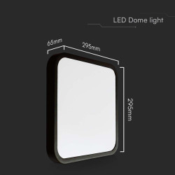 plafoniera led 24w 6500k ip44 - negru       