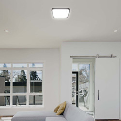 plafoniera led 24w 6500k ip44 - negru       