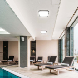 plafoniera led 24w 6500k ip44 - negru       