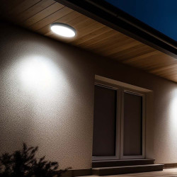 plafoniera led 30w ip44 cu senzor 4000k alb neutru - negru