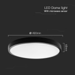 plafoniera led 30w ip44 cu senzor 4000k alb neutru - negru plafoniera led 30w ip44 cu senzor 4000k alb neutru - negru