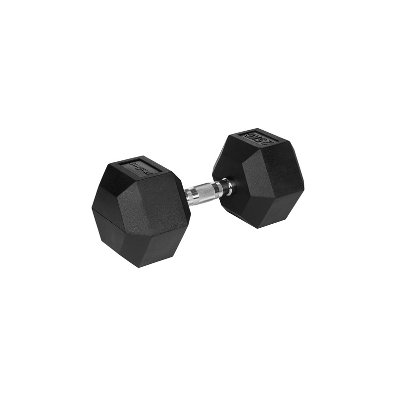 gantere dumbbell hex fonta cauciucata 25kg rebel active