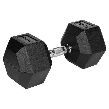 gantere dumbbell hex fonta cauciucata 30kg rebel active