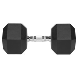 gantere dumbbell hex fonta cauciucata 30kg rebel active