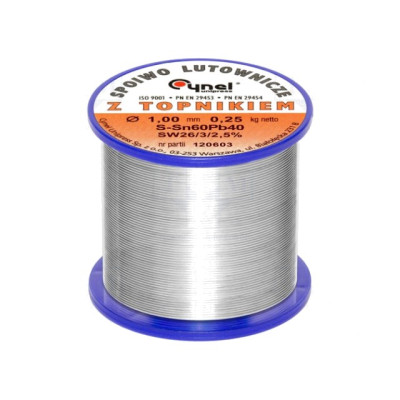 Fludor Cositor Pasta Flux, Fludor aliaj pentru lipit Sn60Pb40 1mm 0,25kg din plumb -1, dioda.ro