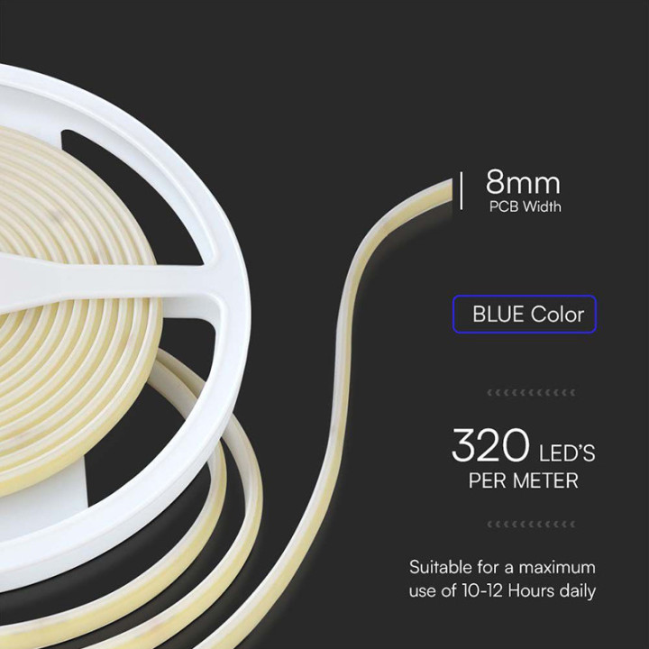 banda led cob 24v albastru ip67