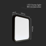 plafoniera led 36w ip44 cu senzor 4000k alb neutru - negru