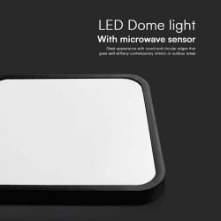 plafoniera led 36w ip44 cu senzor 4000k alb neutru - negru