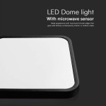 plafoniera led 36w ip44 cu senzor 4000k alb neutru - negru