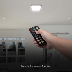 plafoniera led 36w ip44 cu senzor 4000k alb neutru - negru