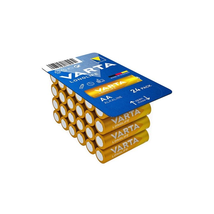 24 baterii alcaline lr06 longlife varta
