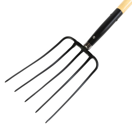 furca cu 5 dinti, maner lemn, 1520mm