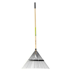 grebla frunze 24 dinti flexibili,maner lemn,1650mm