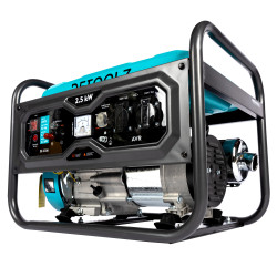 generator detoolz 2.5kw 2 prize 230v benzina, 4t, pornire manuala 15l fara roti g01