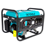 generator detoolz 2.5kw 2 prize 230v benzina, 4t, pornire manuala 15l fara roti g01