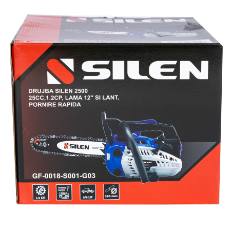 drujba silen 2500, 25cc, 1.2cp, 1 lama 12", 1 lant, pornire rapida