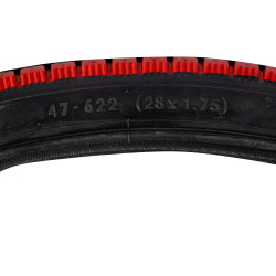 anvelopa bicicleta negru/rosu 28x1.75 m-1400 (47-622)