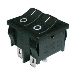 Comutator basculant 2x (2pol./2pin) ON-OFF 12V - negru (OI)