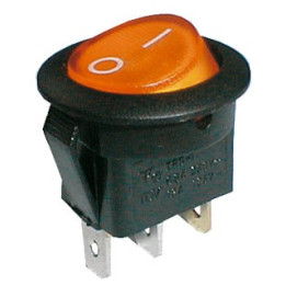 Comutatoare basculante, Comutator basculant 2pol./3pin ON-OFF 250V / 6A (rotunjit) - galben transparent -1, dioda.ro