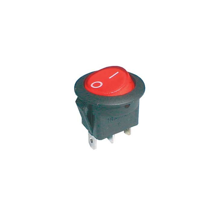 Comutatoare basculante, Comutator basculant 2pol./3pin ON-OFF 16A / 12VDC (rotunjit) - roșu transparent -1, dioda.ro