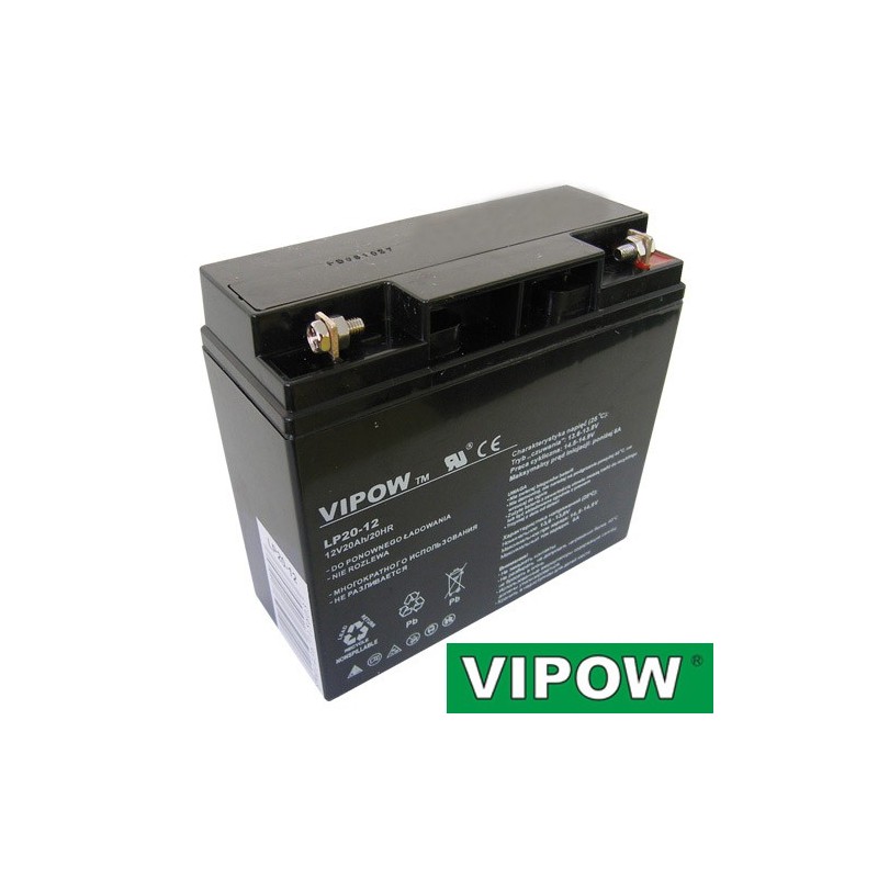 Acumulatori de plumb, Baterie sigilată cu plumb acid 12V 20Ah VIPOW -1, dioda.ro