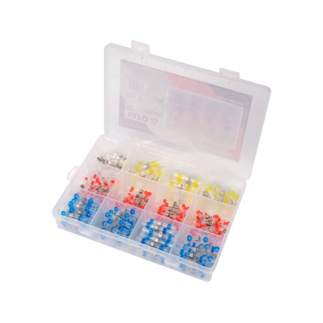 Set de tuburi termocontractabile cu un inel de staniu pentru lipire fara letcon și două inele de adeziv termic