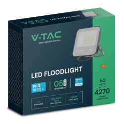 reflector led smd 50w 6500k ip65 cablu 1m cip samsung - gri