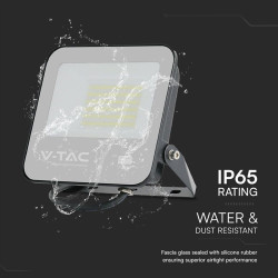 reflector led smd 50w 6500k ip65 cablu 1m cip samsung - gri