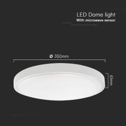 plafoniera led 24w 4000k ip44 cu senzor de miscare