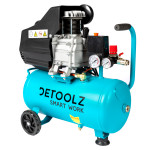 compresor detoolz 24l cu ulei, 1500 w, debit 160l/min, 8 bar, 2 prize de aer