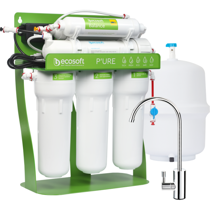 Filtru de osmoză inversă PURE Balance pe suport metalic cu pompă