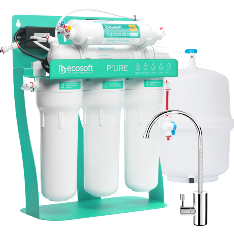 PURE AquaCalcium Mint reverse osmosis filter with pump